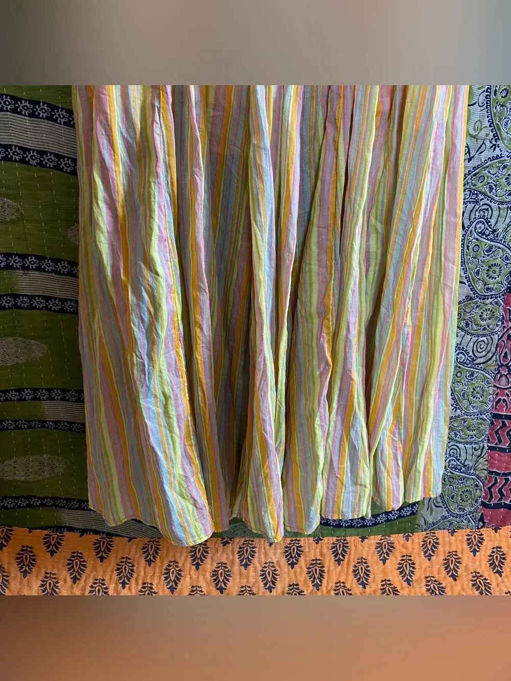 Free People Citrus Combo Poplin Dream Weaver Boho Maxi Dress Size Extra Large - Picture 9 of 16